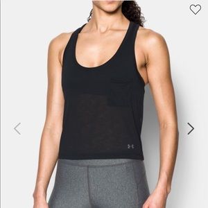 Brand new semi-cropped black under armour tank top